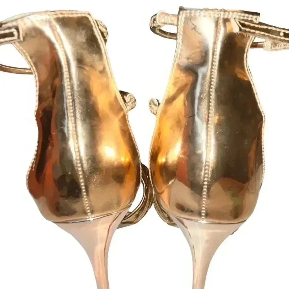 Steve Madden Women’s Satya‎ Metallic Rose Gold Sexy Elegant Strap Stiletto Heel - Image 6