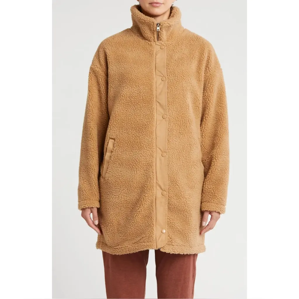 Spiritual Gangster Lexi High-Pile Fleece Coat Camel Teddy Jacket - Image 10