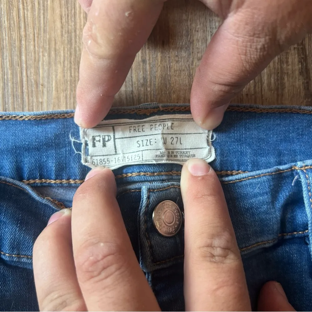 Free People High Rise Stretch Skinny Jeans Sz W 27L Light Wash 61855-16515125 - Image 2