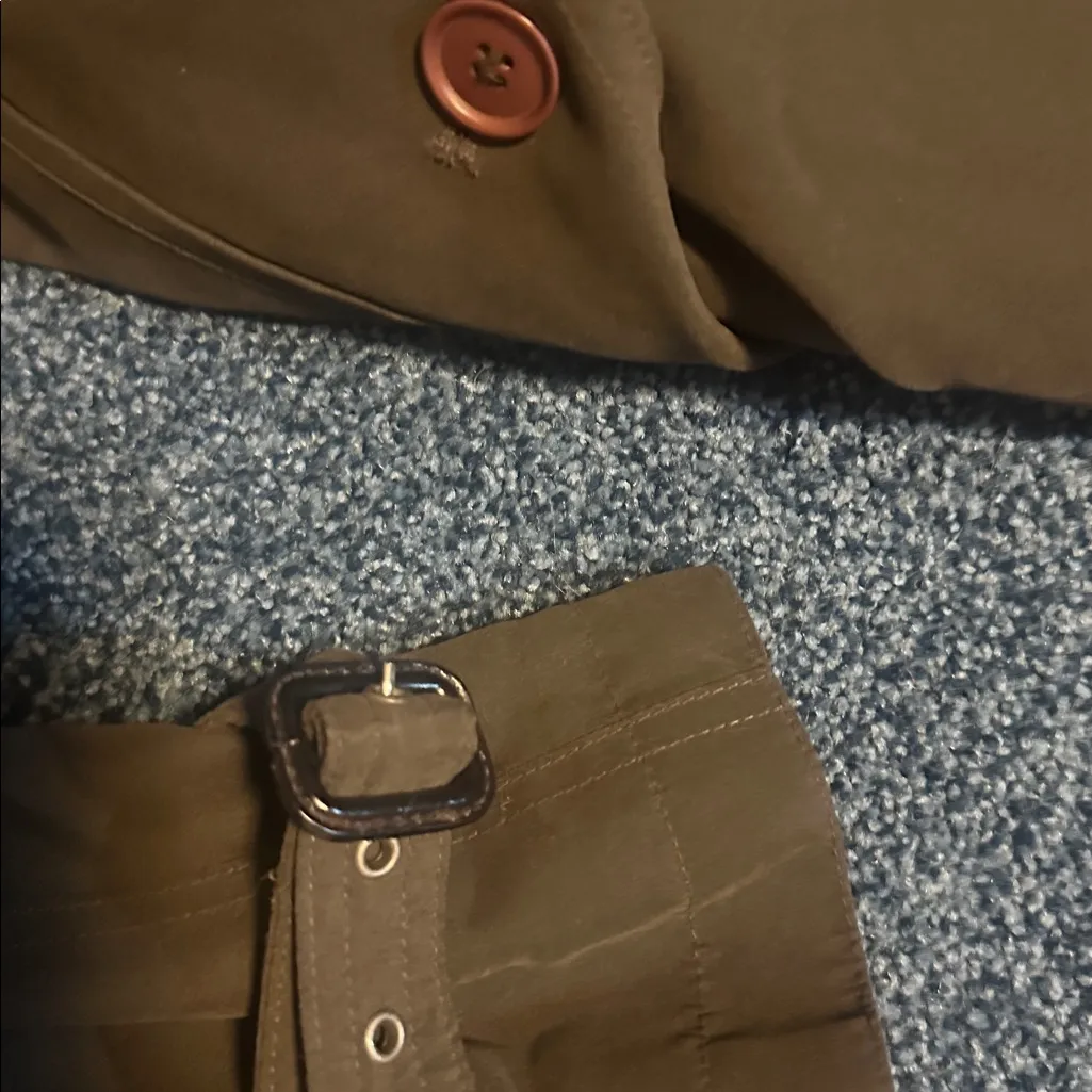 Calvin Klein belted classic raincoat wool removable lining WARM S $550 - Image 3