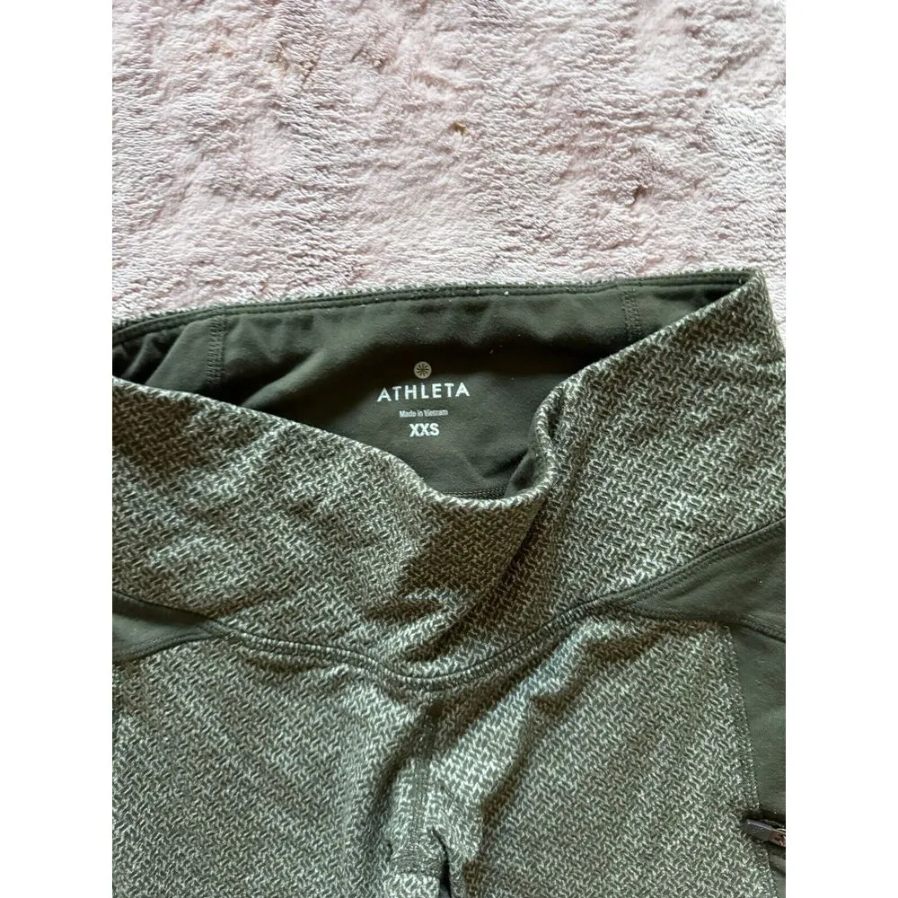 Athleta‎ Womens Olive Green Criss Cross Drifter Tights size 2Xsmall - Image 3
