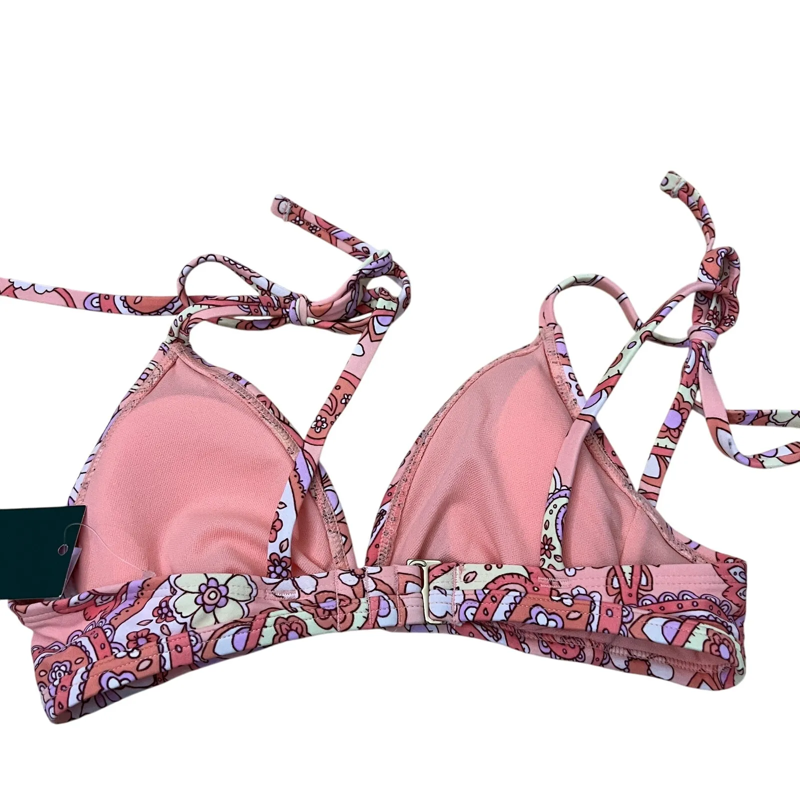 Wild Fable Women's Peach Paisley Print Bralette Bikini Top - Size XXS - NWT - Image 9