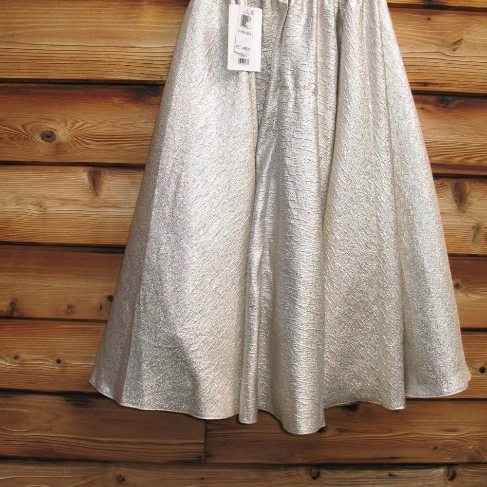 MAC DUGGAL 68350 Gold Square Neck Sleeveless A Line Dress - Image 13