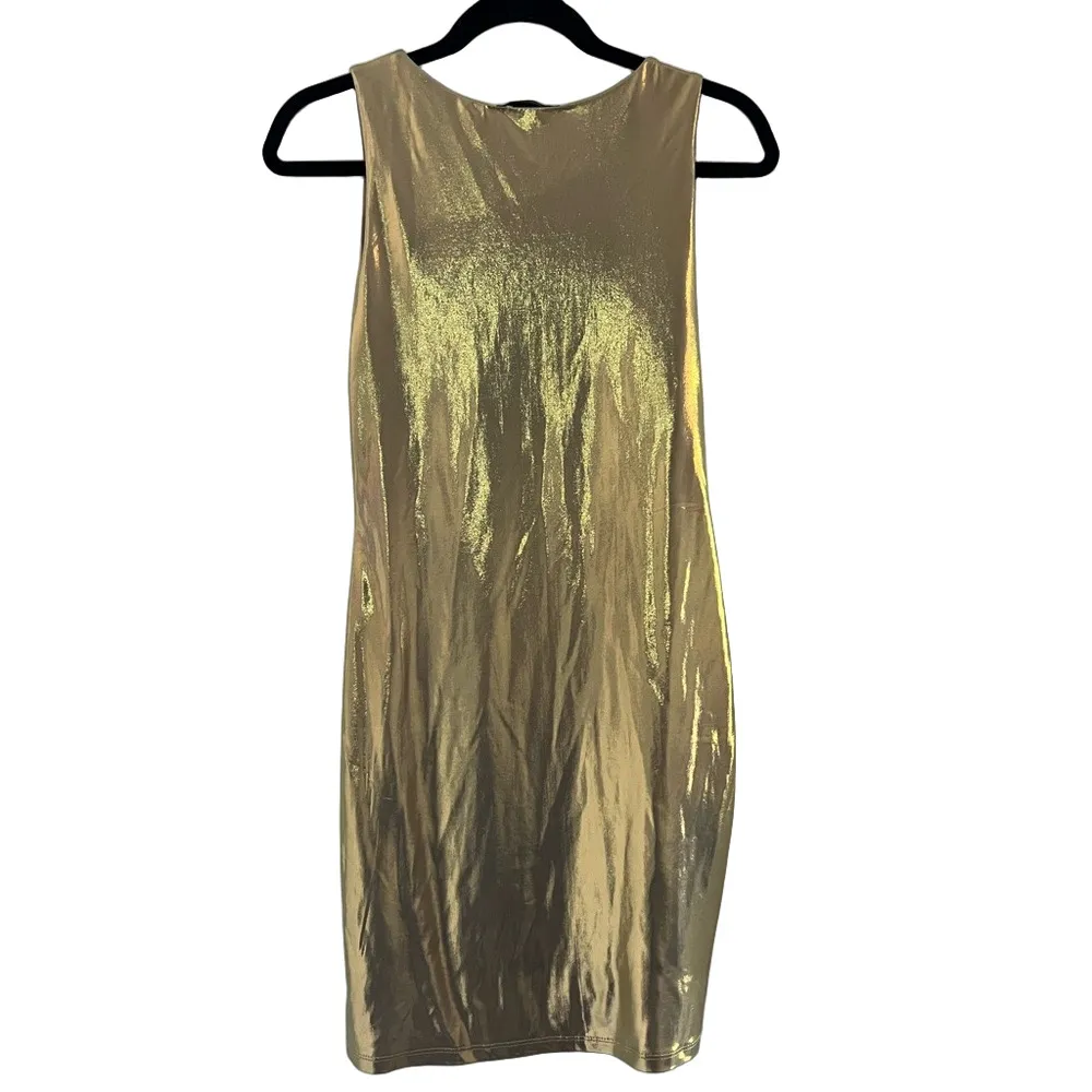 Charlotte Russe Shimmering Gold Sleeveless Dress - Image 2