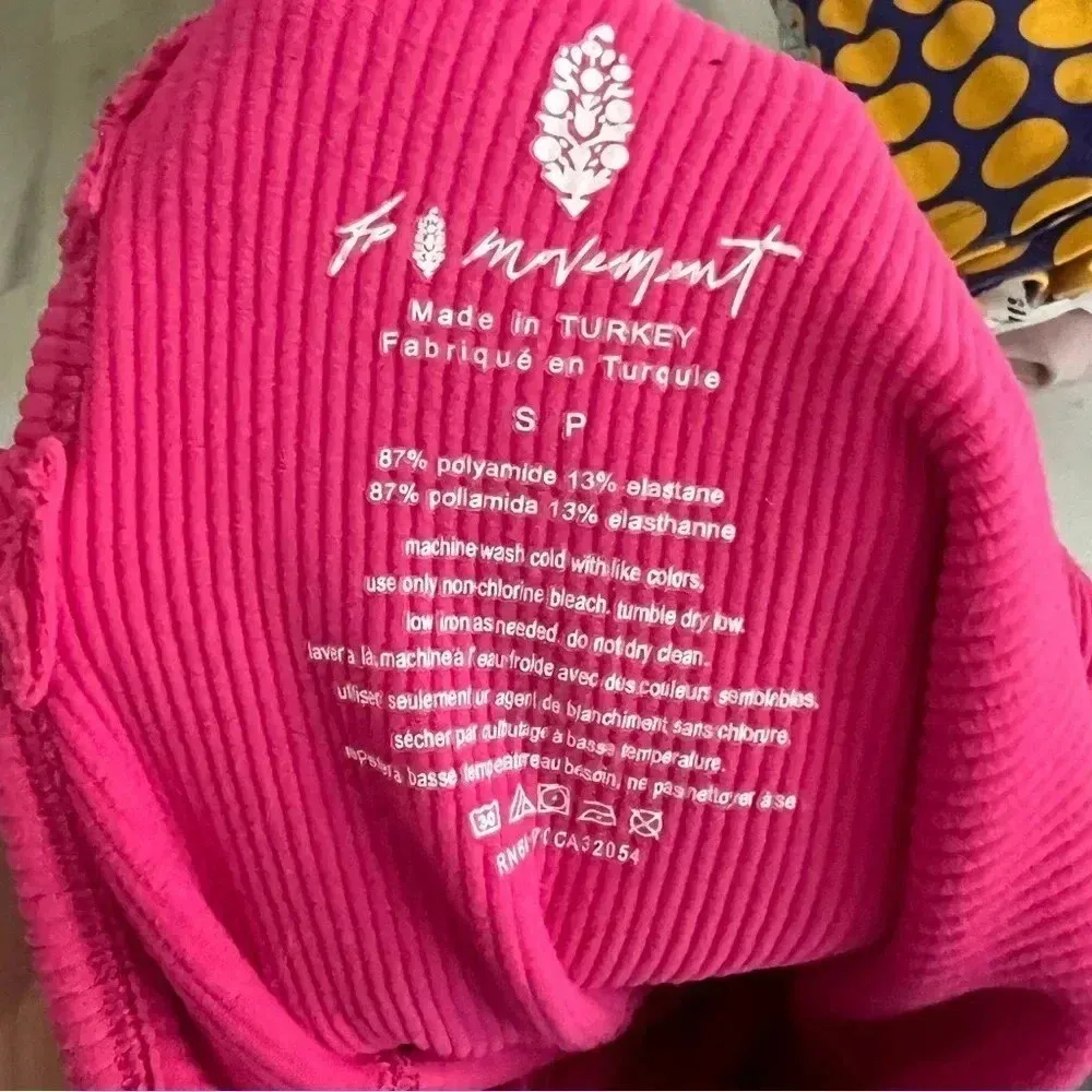 FP movement Jumpsuit Free Throw hot pink ribbed onesie good karma barbie - Image 7