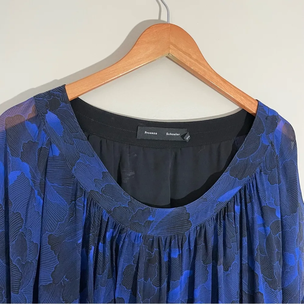 Proenza Schouler Silk Flower Print Blouse - Image 3