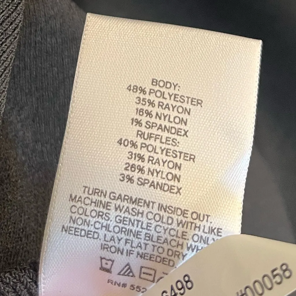 NWT Express Body Contouring Black Sweetheart Neck Ruffle Fit & Flare Dress XL - Image 9