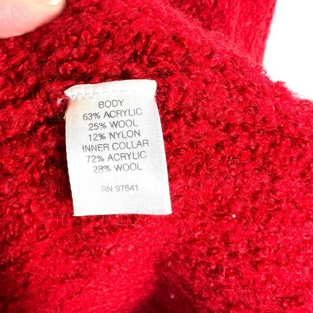 Pure jill wool‎ red sweater women’s size large - Image 6