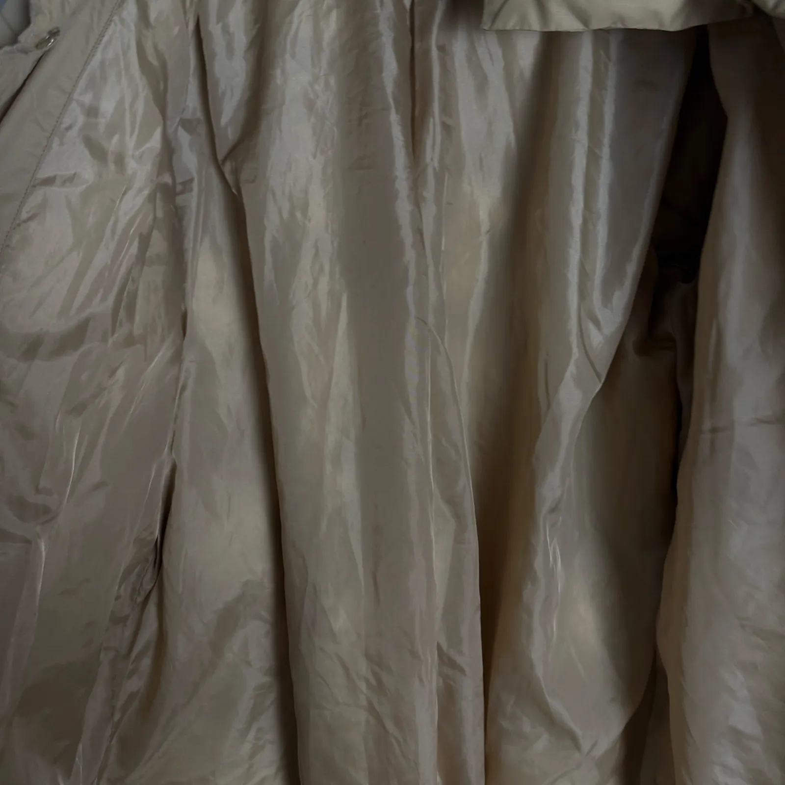 Ellen Tracy Cozy Pillow Beige Belted Long Winter Puffer Coat Size Medium - Image 12