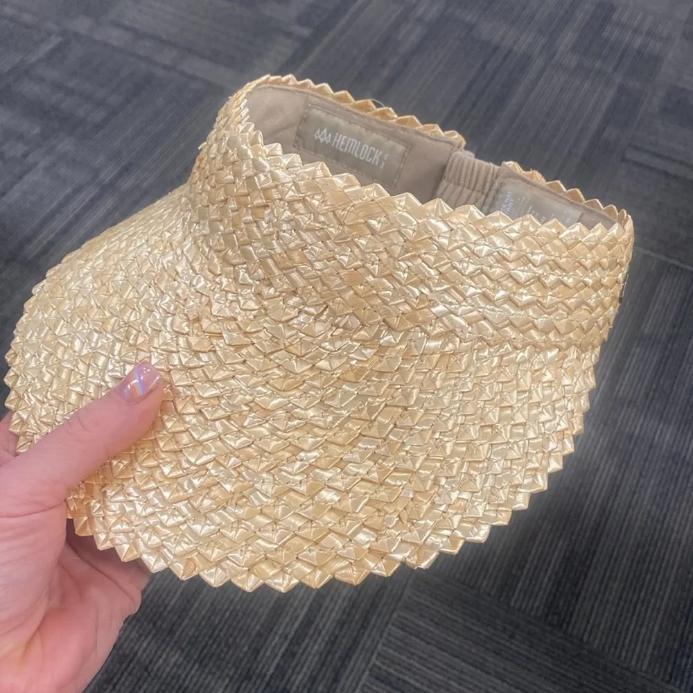 Hemlock Hat Company Capri Straw Visor in Blonde NWOT Tan - Image 5