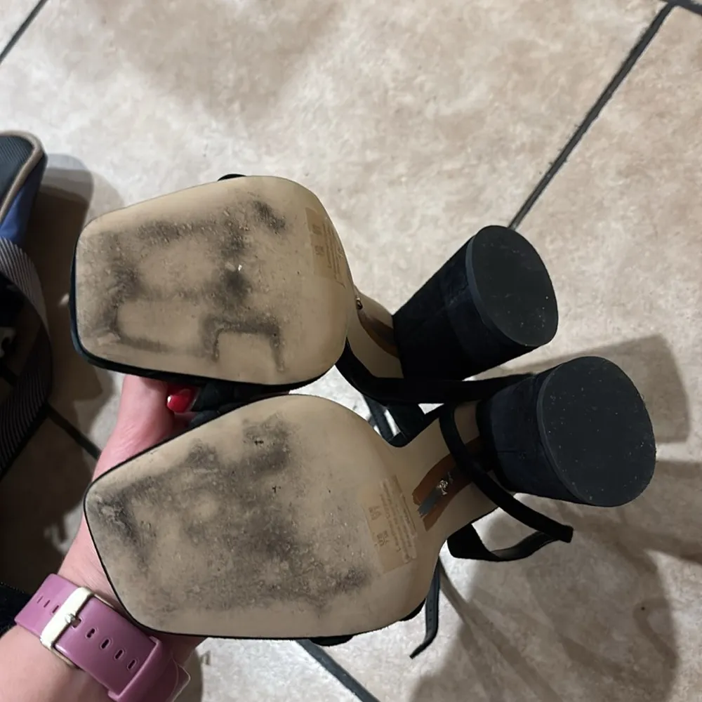 Sam Edelman Black Suede Kia Chunky Heel Sandal - Image 7