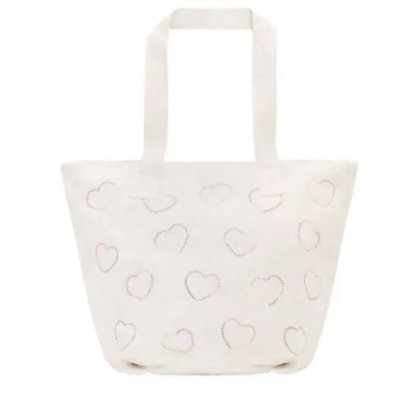 Stoney Clover Lane Terry Embroidered Hearts Zip Top Tote Bag - Image 2