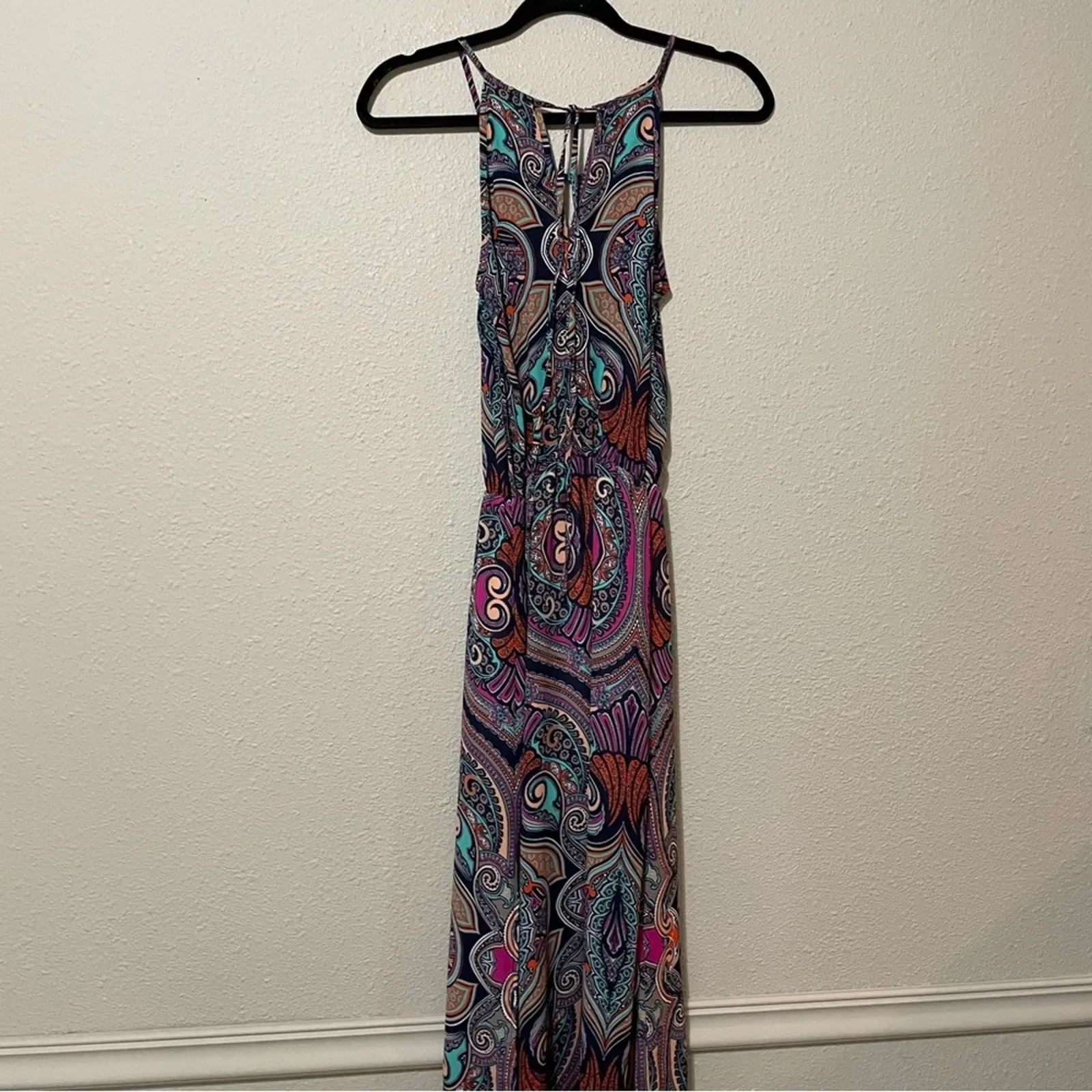 Alison Joy Vibrant Multicolor Paisley Midi Dress Women XS Boho Maximalist Funky - Image 5