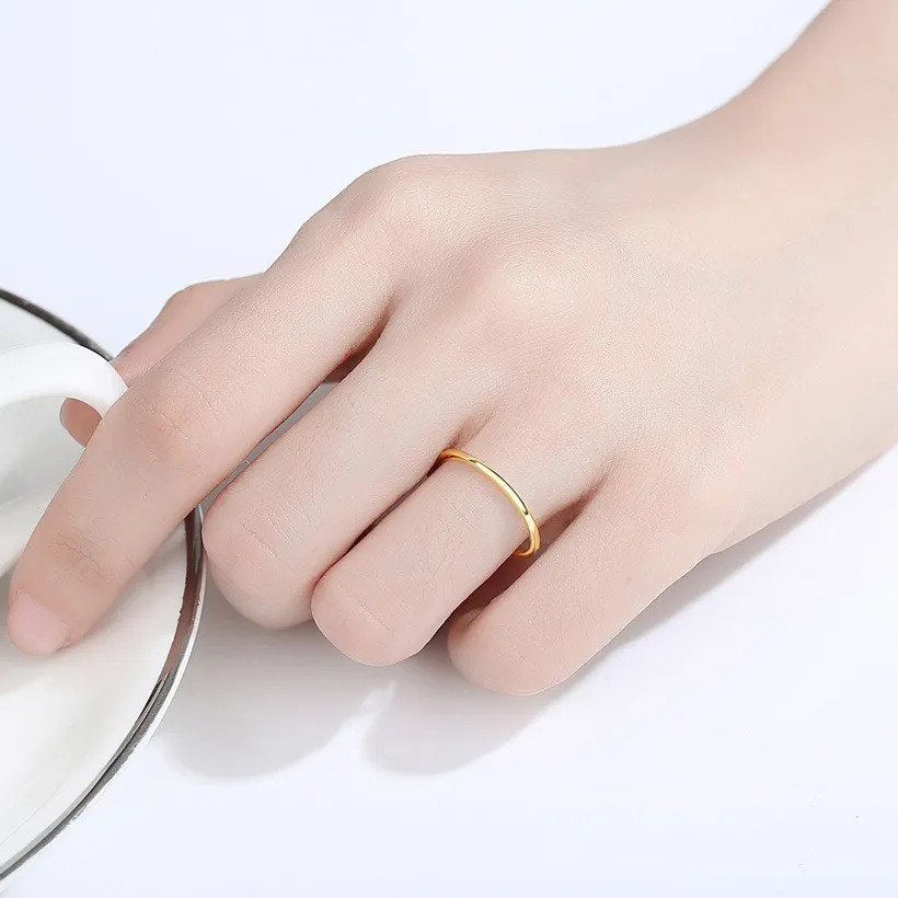 SIZE 6 18kt Gold Plated 925  Solid Band - Image 6