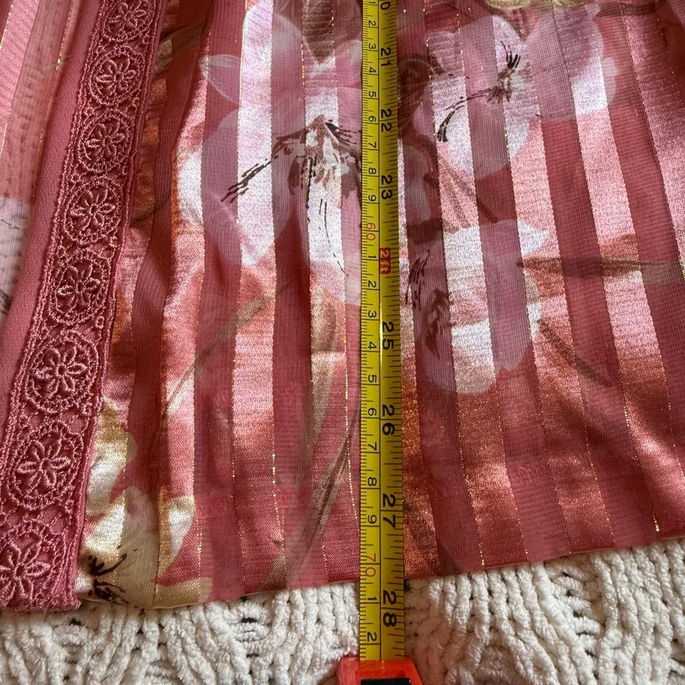 Dressbarn Floral Sheer Striped Blouse size 18W - Image 9