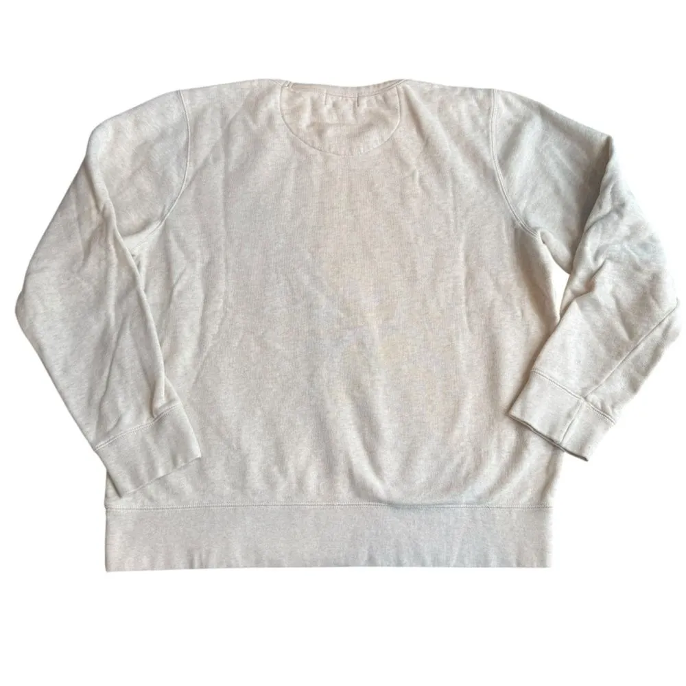 Maison Labiche M Notorious Embroidered Crewneck Sweatshirt Beige Navy Cotton Blue Size M - Image 7