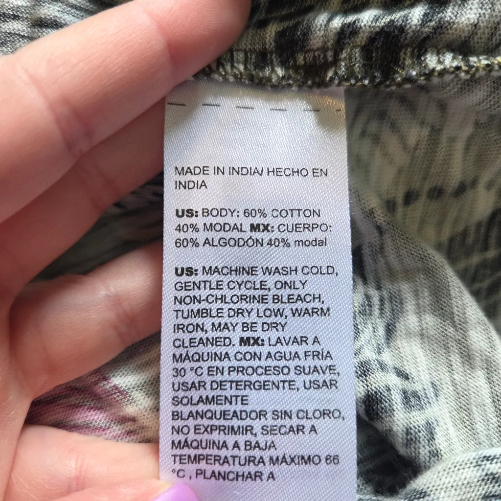 Chico's Green Floral V-Neck Long Sleeve T-Shirt - Image 7