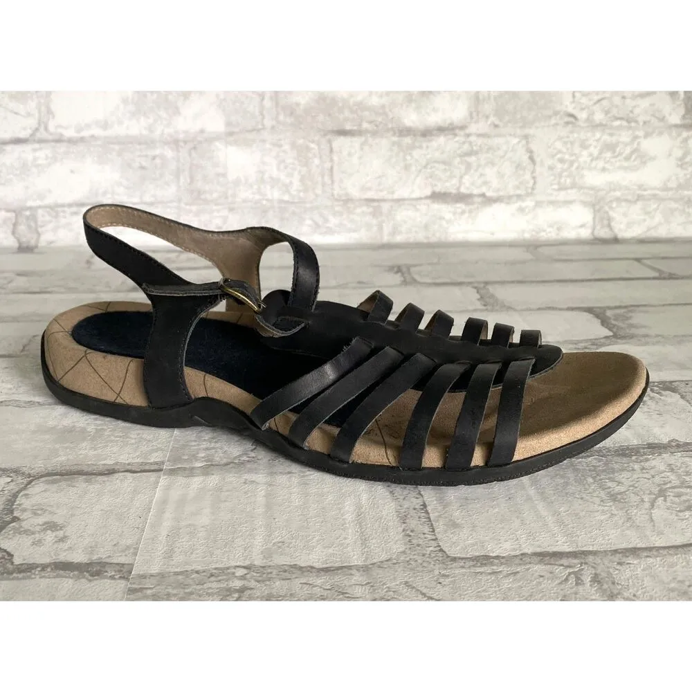 Sanita Cadence Black Leather Platform Sandals Women's Comfortable Shoe 42 (10.5) Size 11 - Image 3
