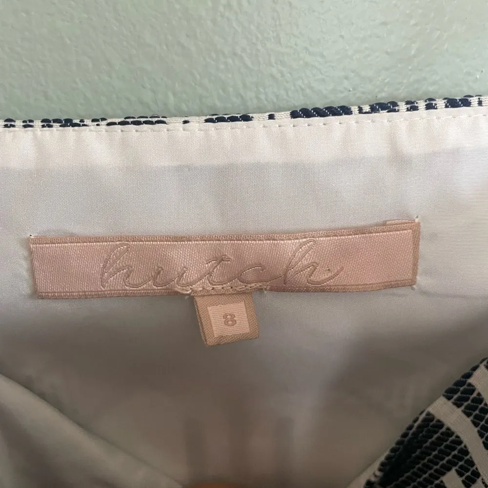 Anthropologie Hutch Naomi Blue White Ikat Print Button Front Mini Dress SZ 8 - Image 5