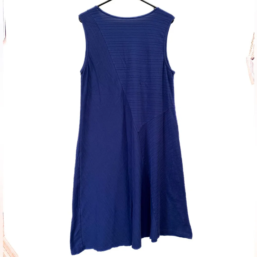Soft Surroundings Women's XL
Navy Blue Asymmetrical Dress
Sleeveless Cotton - Image 2