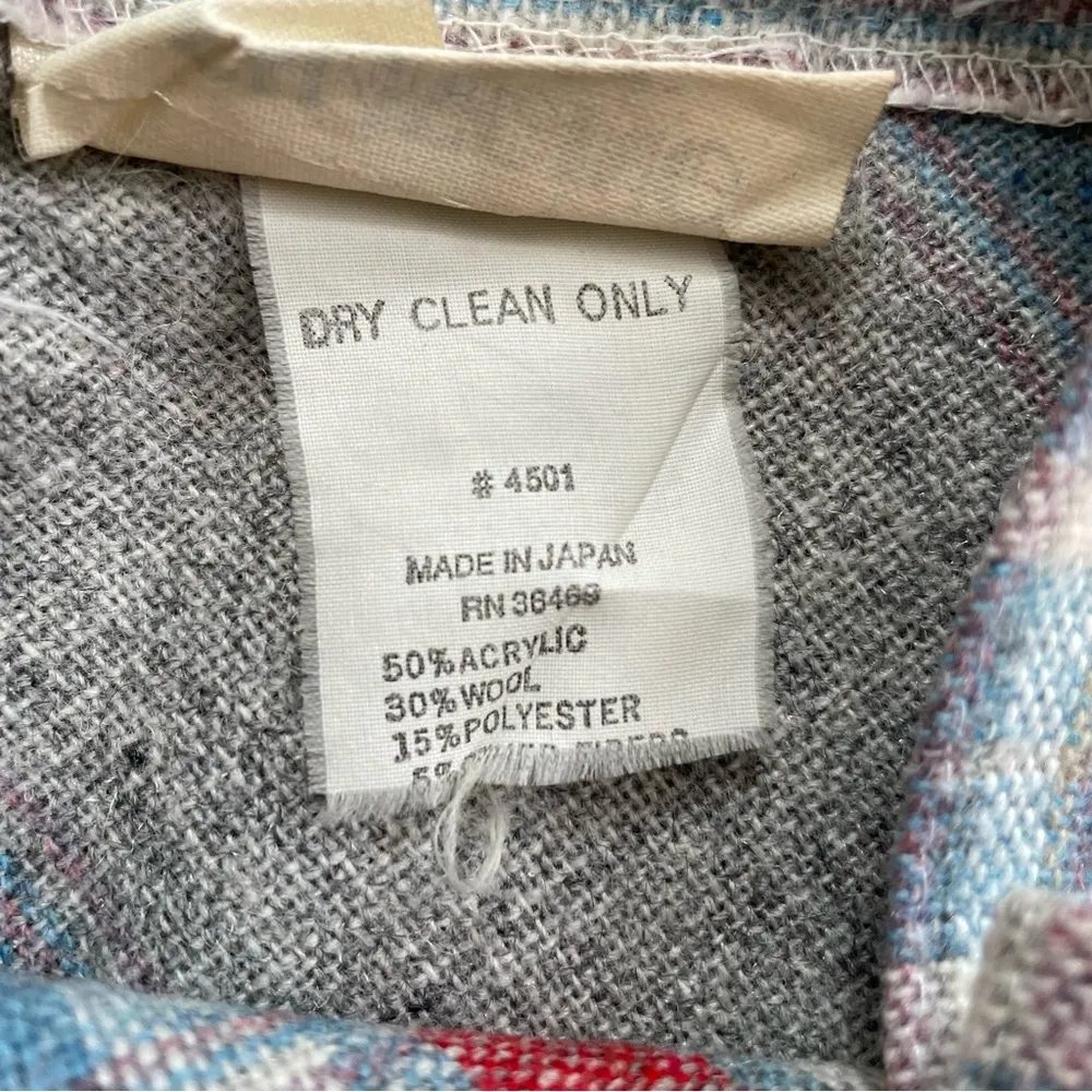 Vintage flannel wool blend skirt (size XS/S) brand: Changing Scene made in Japan - Image 10