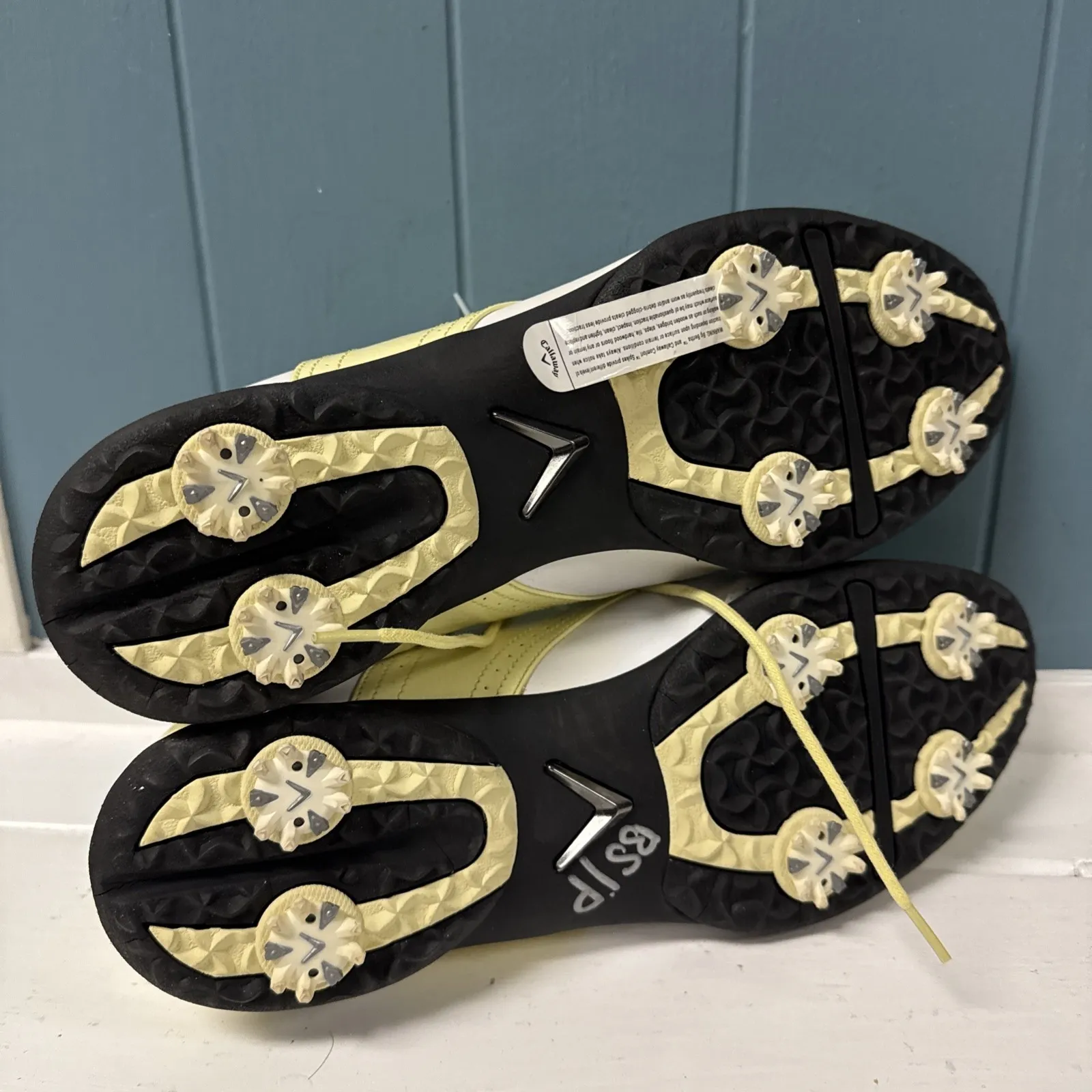 Callaway Golf Shoes White Maize Yellow Patent Leather Black Soles Women's Sz‎ 11 - Image 8