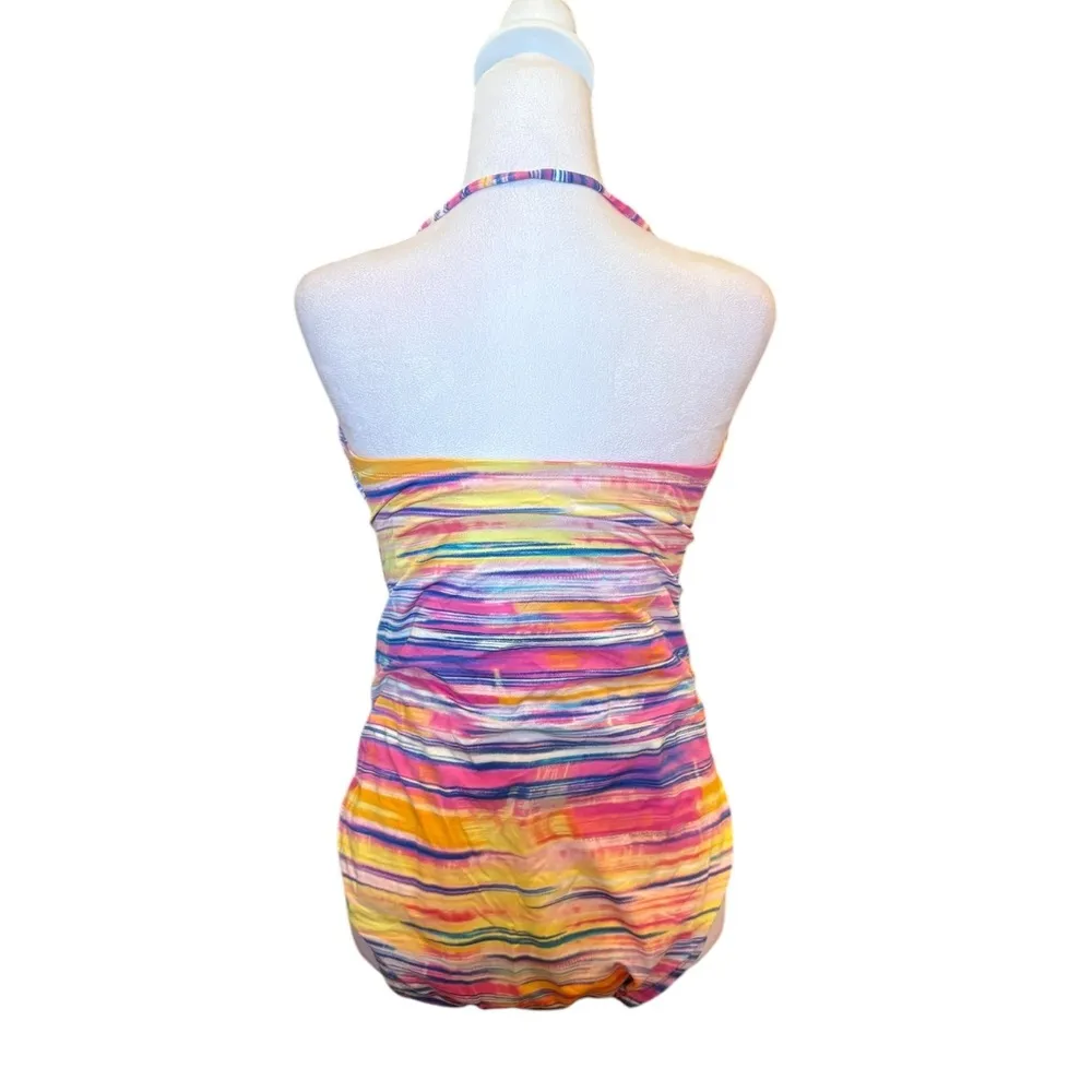 LAUREN Ralph Lauren Summer Tie Dye Twist Swimsuit One Piece Convertible Size 12 - Image 5