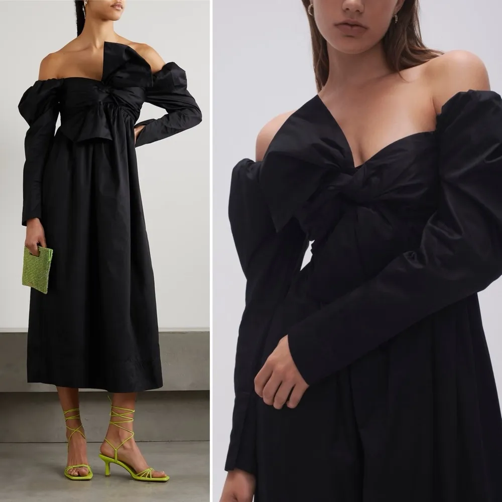 NWT Aje Black Valentina Cotton Poplin Bow - Image 3