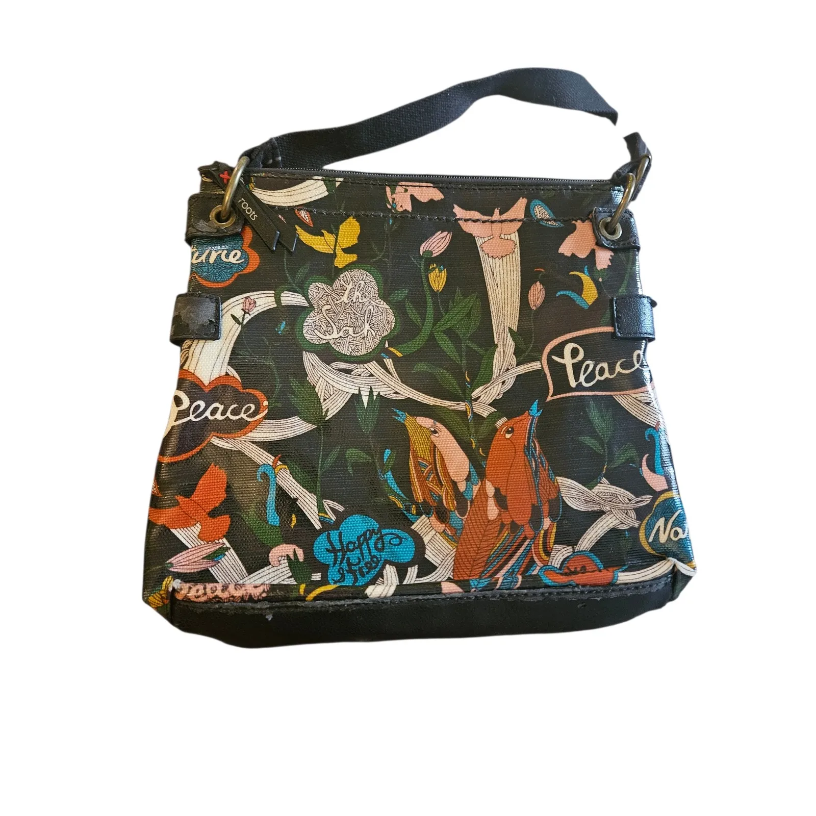Sakroots Crossbody Bag Colorful Bird Nature Peace Happy Art Print - Image 2