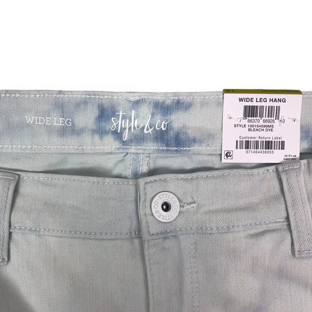 🆕 Style & Co Wide Leg Crop Jeans in Bleach Tie Dye Wash - Image 8