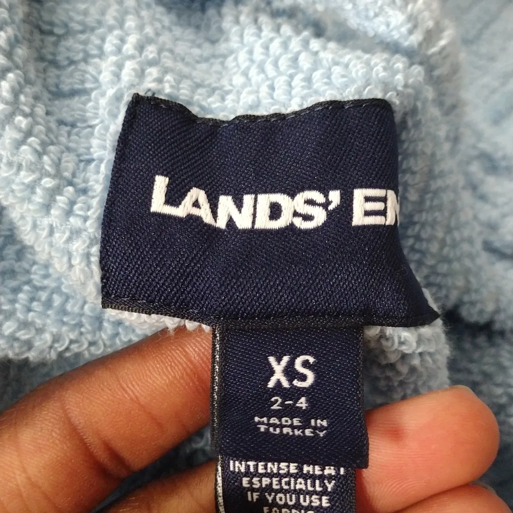 Lands' End Terry Blue Robe SIZE XS - Image 4