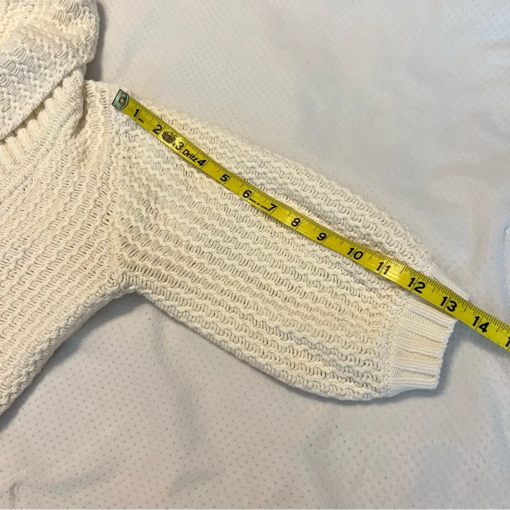 Guess Jeans Open Front Cotton Knit Sweater Cardigan Women’s Size Large Cream - Image 12