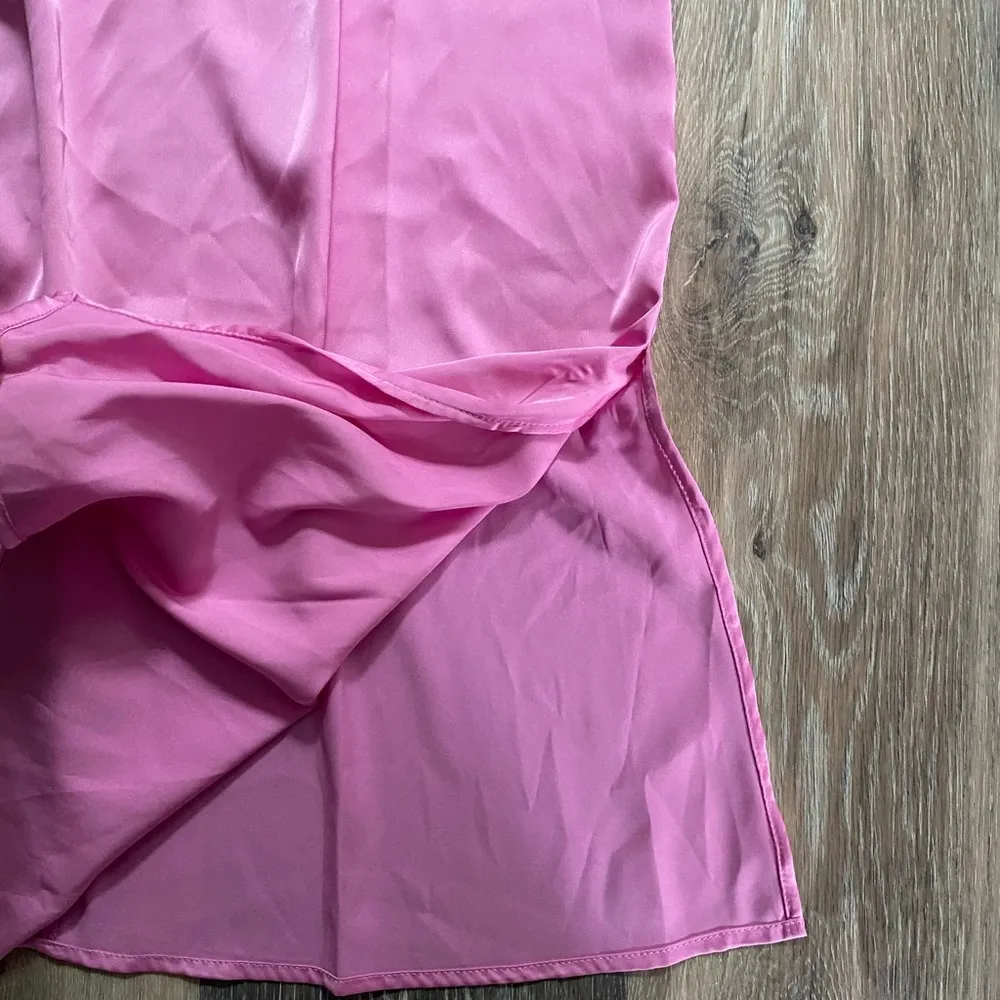 Auden Silky Pink Spaghetti Strap Slip Midi Dress‎ Nightgown Size XS NWT - Image 3