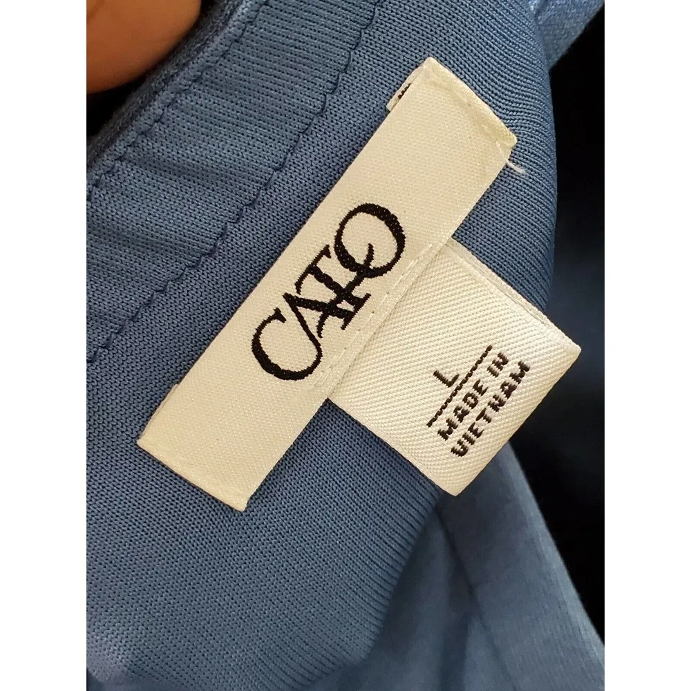 Cato Women's Blue Floral Rayon Square Neck Sleeveless Long Maxi Dress Size Large - Image 7