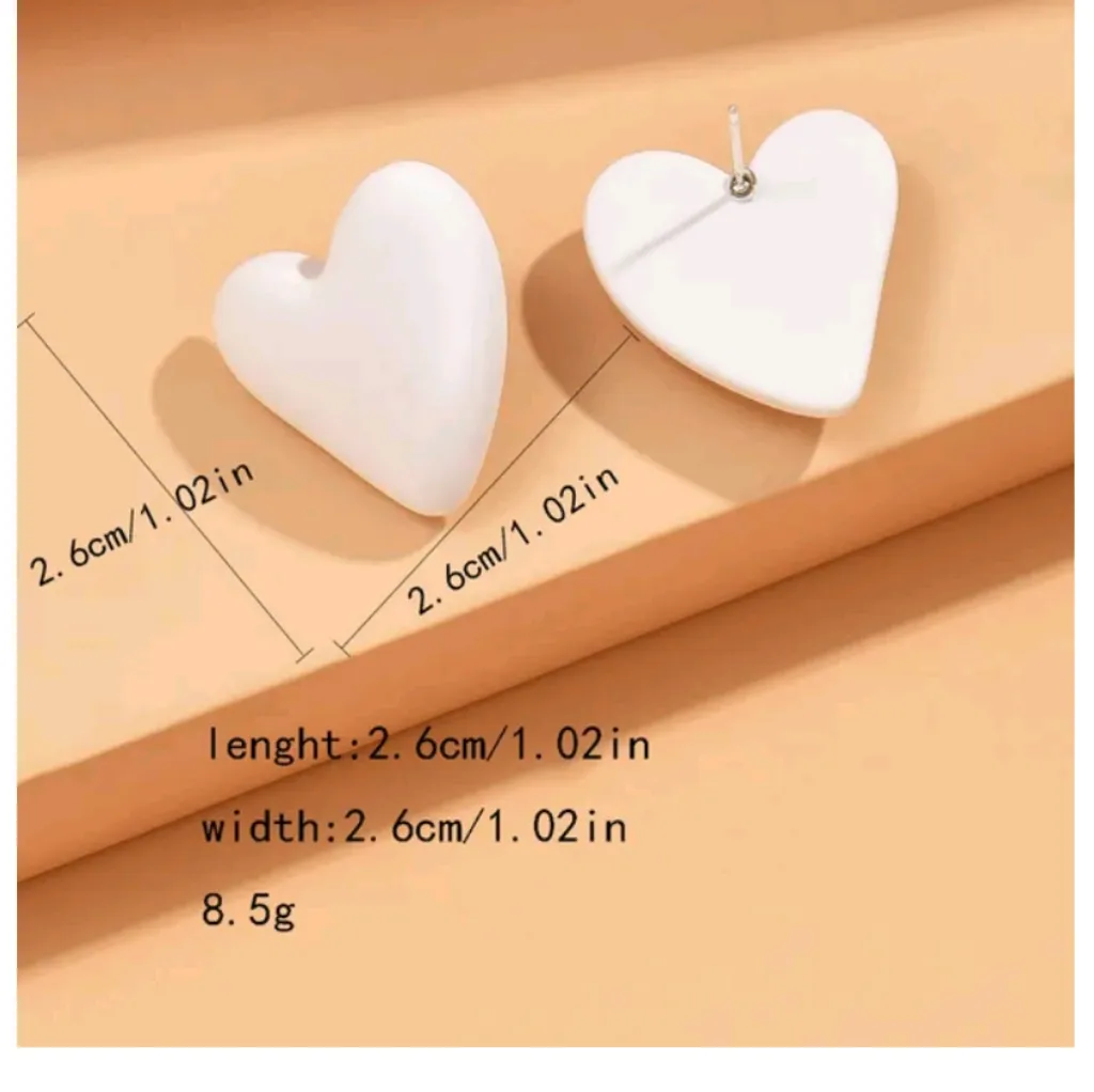 Heart Decor Stud Earrings - Image 3