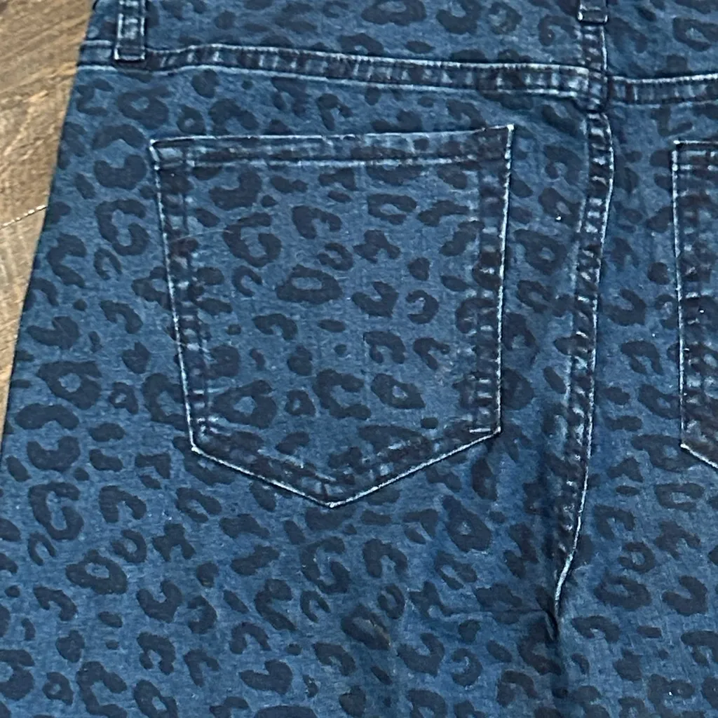 GAP Size 14/32 NWT High Rise Legging Skimmer Jeans Cut Off Stretch Cheetah Print - Image 6