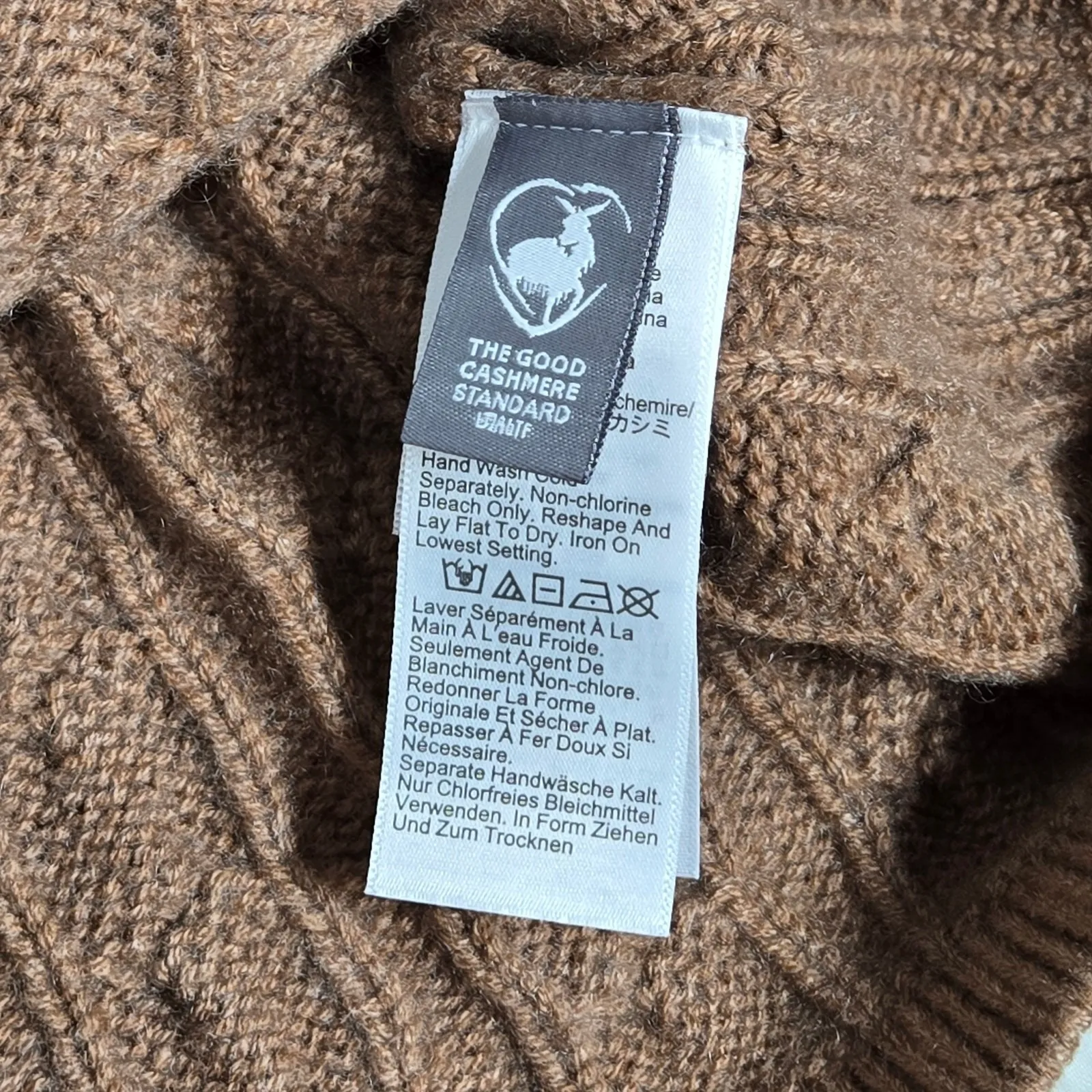 J‎ Crew Collection 100% Cashmere Cable Knit Mini Skirt XL Brown - Image 4