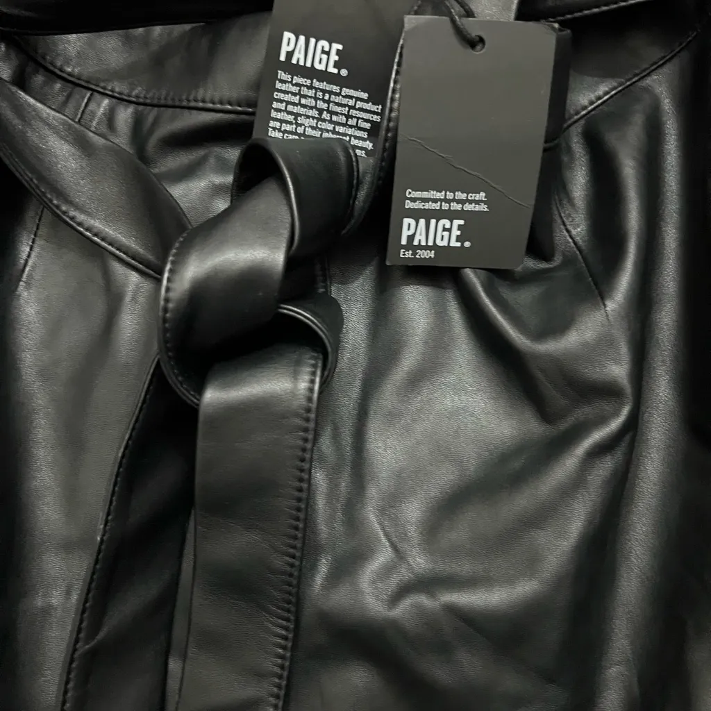 PAIGE Ruffle leather mini skirt sz10 $525 - Image 4