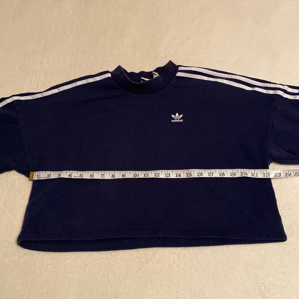 Adidas Blossom Of Life Cropped Navy Sweatshirt - Image 4