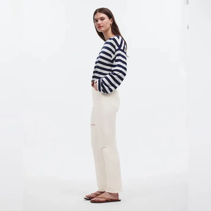 Madewell The Petite '90s‎ Straight Jean High Rise Tile White NWT Size 26P - Image 13