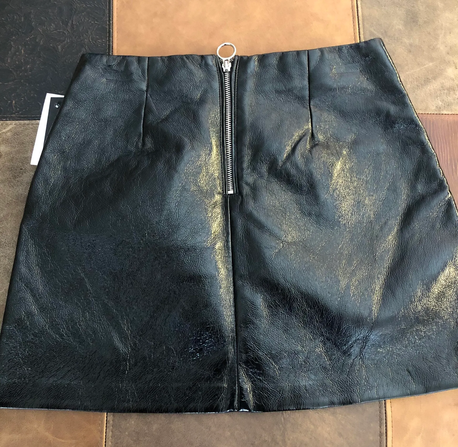 Leather Mini Skirt - Image 3