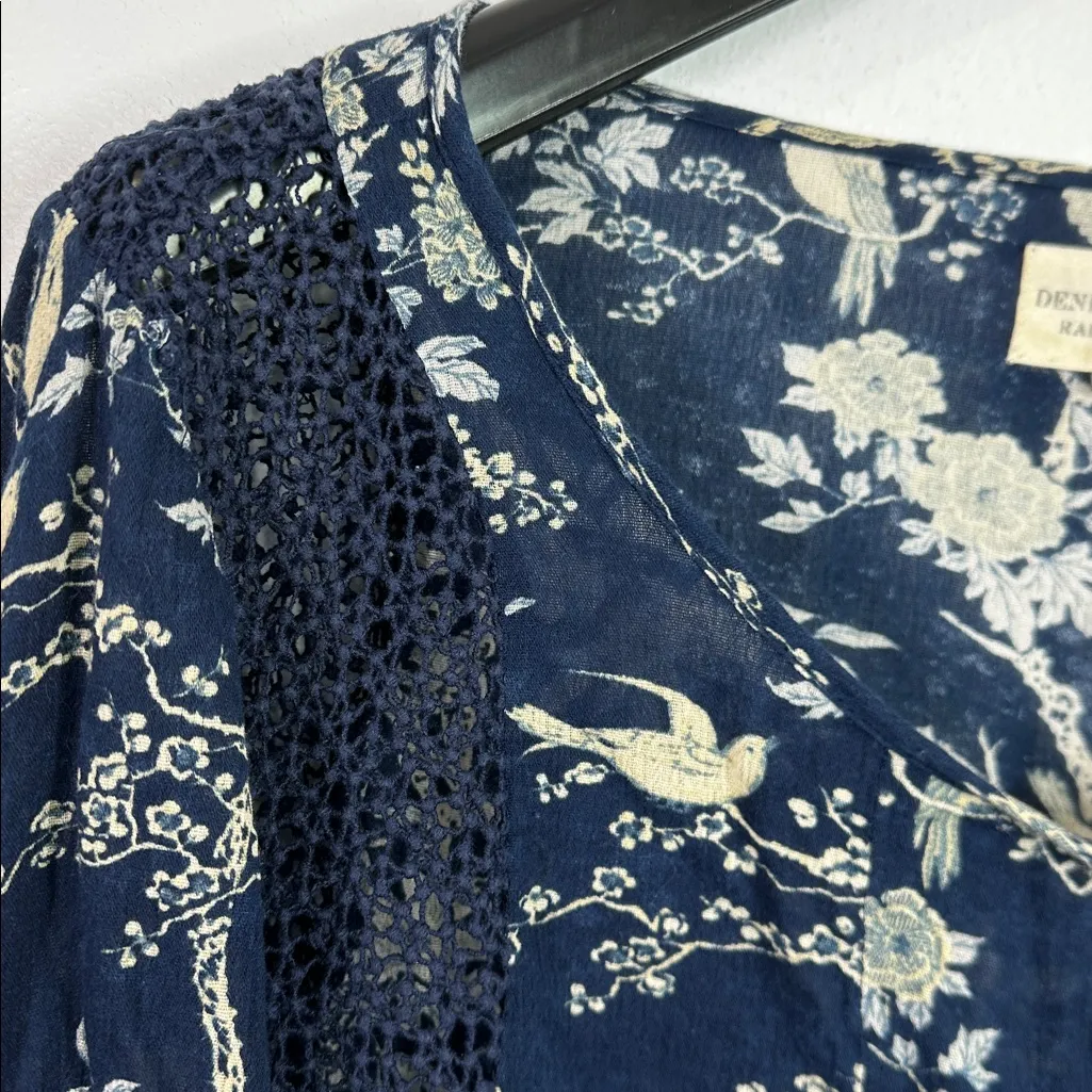 Ralph Lauren Denim & Supply bohemian floral flutter sleeve blouse size small - Image 4