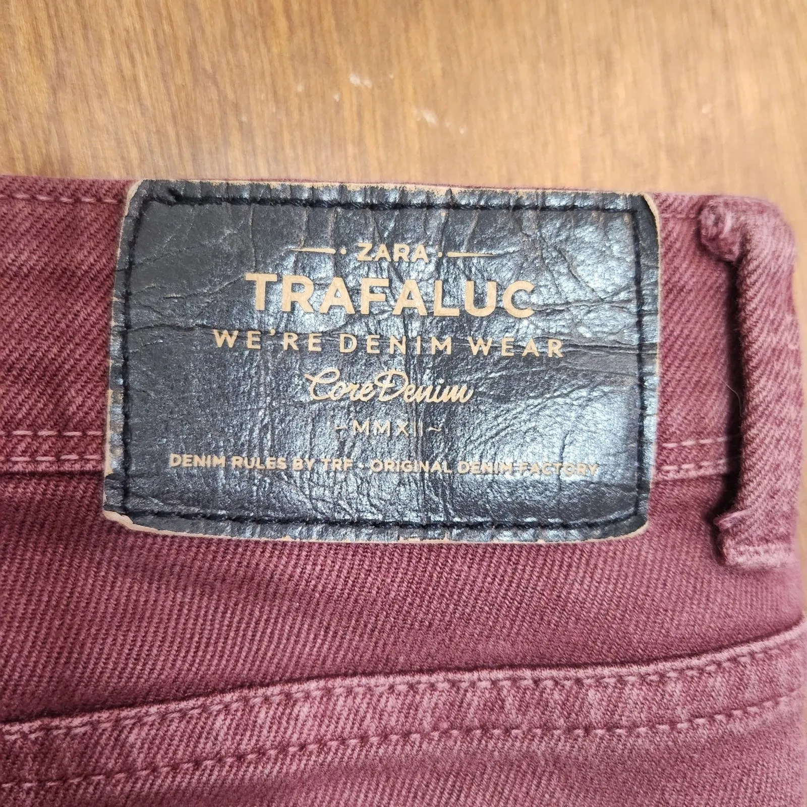 Zara Trafaluc Woman’s Slim Fit Maroon Denim Skinny Jeans Size 4 - Image 3