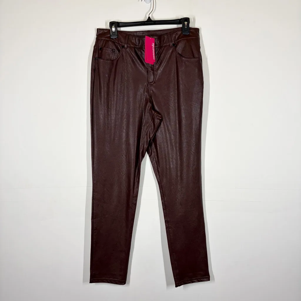 NWT Commando Faux Leather 5 Pocket Pant Size Large - Image 3
