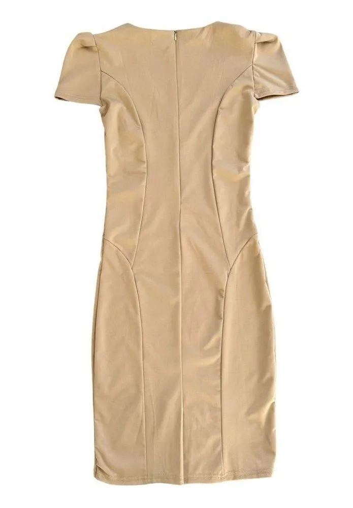 🔃Abody Tan Short Sleeve Midi Dress Size XS - Image 2