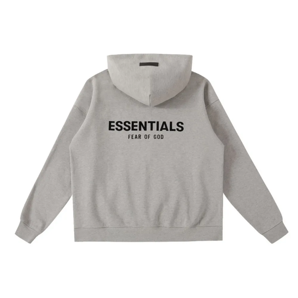 ESSENTIALS FEAR FOG GOD DARK OATMEAL PULLOVER HOODIE SIZE M - Image 2
