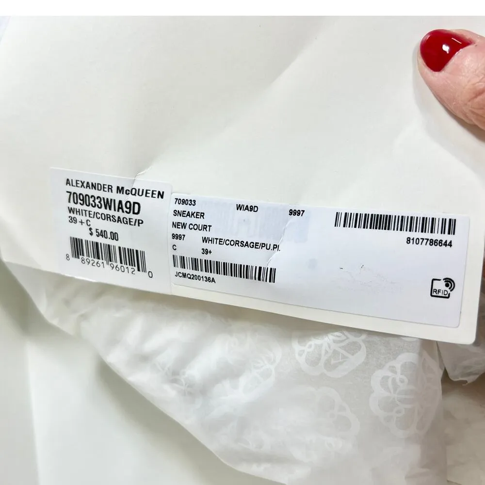 NWT Alexander McQueen Court Larry Oversized Platform Trainer Sneaker White 39.5 - Image 12