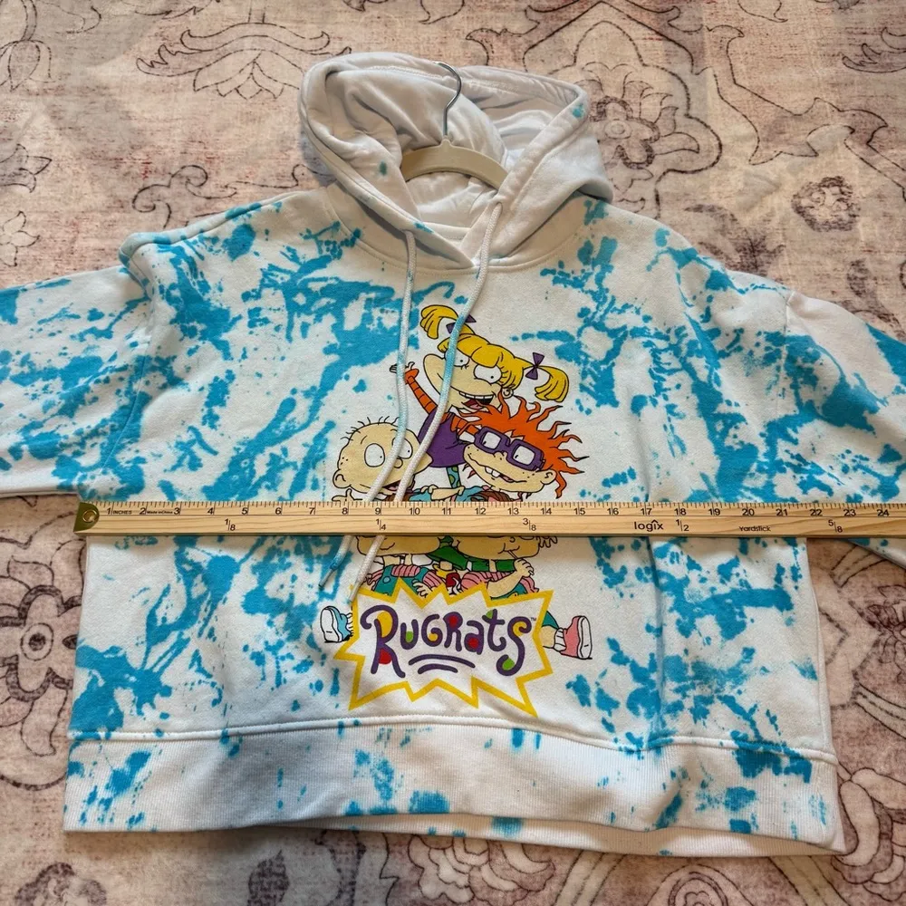 Nickelodeon Vintage 90st Crop Tie Dye Rugrats Hoodie Sweatshirt - Image 9
