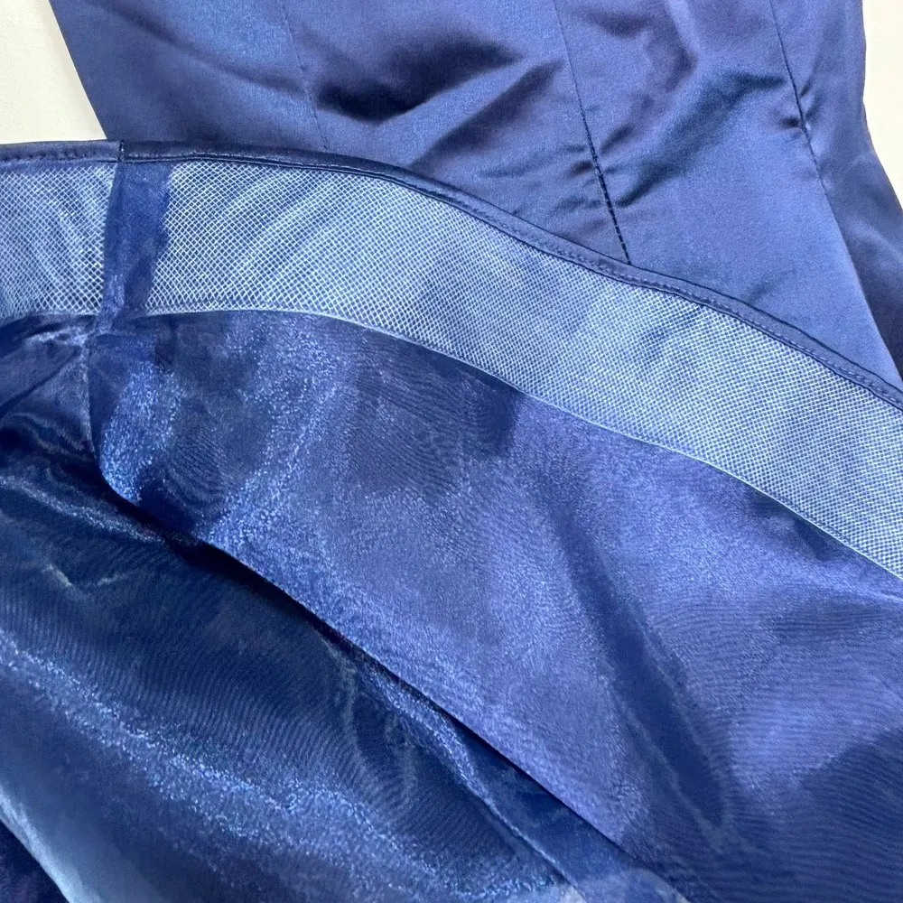 Sherri Hill Pink, Navy Empire Waist Strapless Mermaid Full Length Formal Gown 0 - Image 15