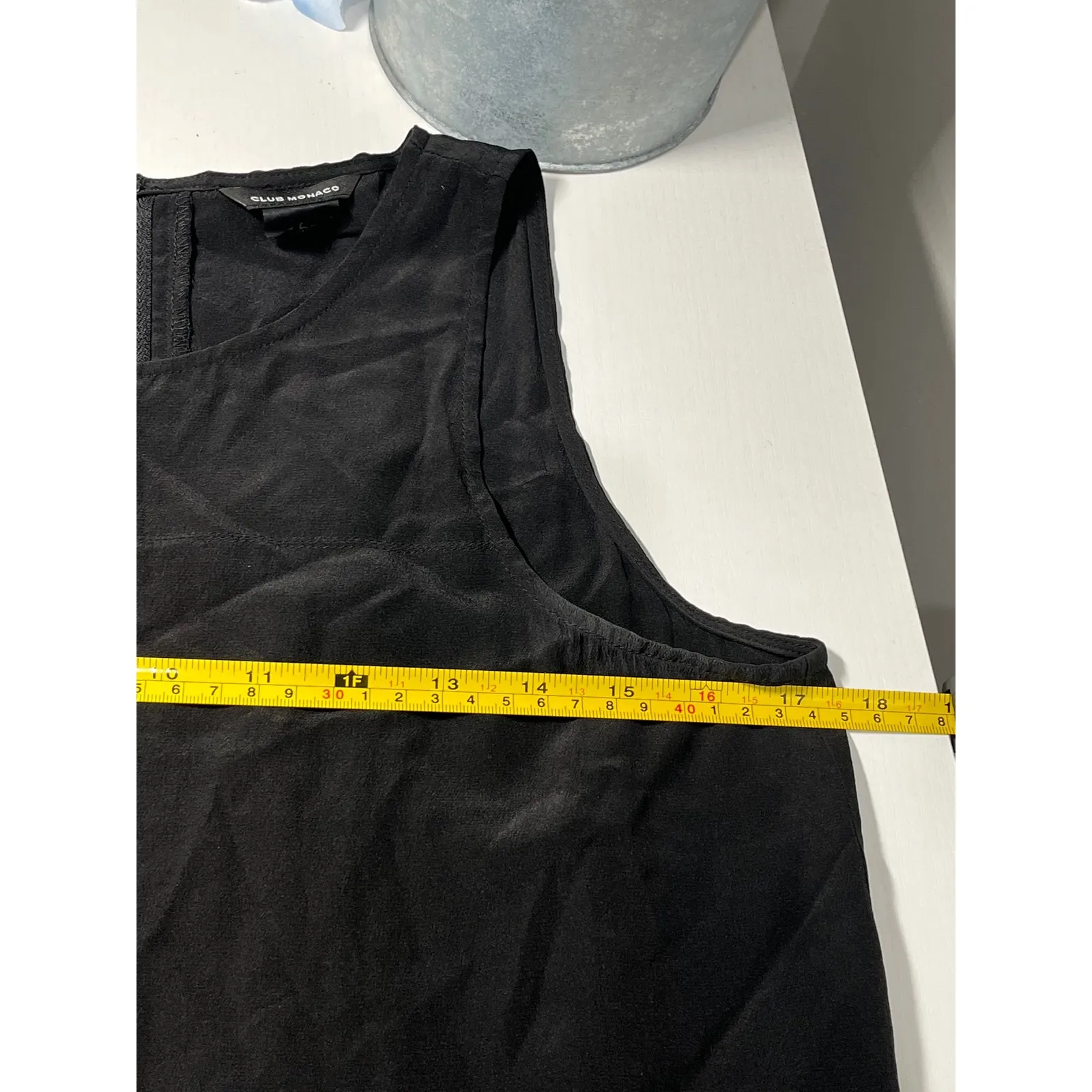 Club Monaco Black Cream Colorblock Silk Midi Dress Size 2 - Image 8